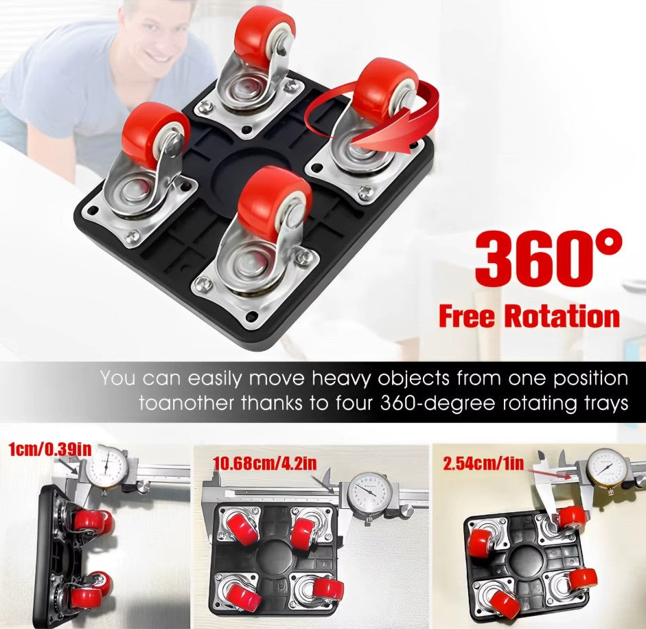 HomeStuffUtopia™ Furniture 360° Roller Set with Lifter Tool