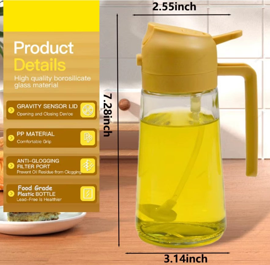 HomeStuffUtopia™ 2 in 1 Olive Oil Dispenser and Oil Sprayer